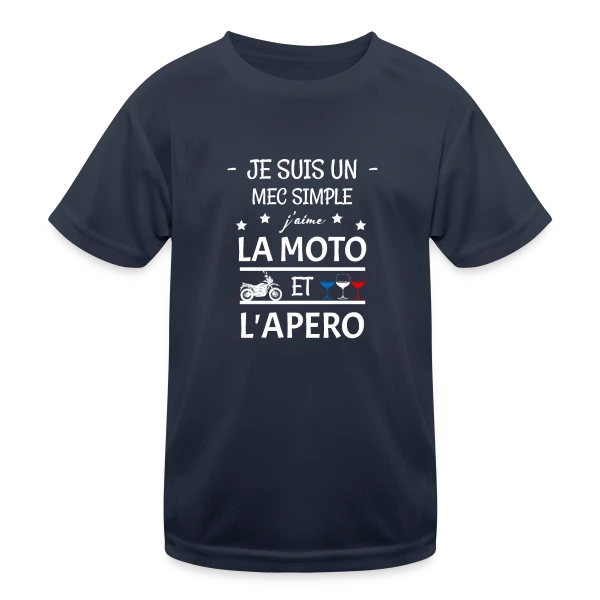 Moto & Apéro : L'Esprit Motard sur T-shirt sport Enfant