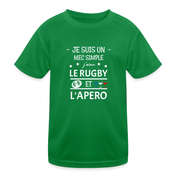 Rugby & Apéro : L'Esprit Convivial sur T-shirt sport Enfant
