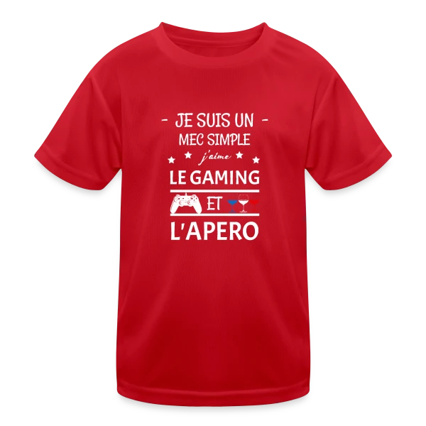 Apéro Gaming : Humour Entre Copains sur T-shirt sport Enfant