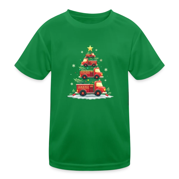 Camion de Pompiers Amusant - Noël sur T-shirt sport Enfant