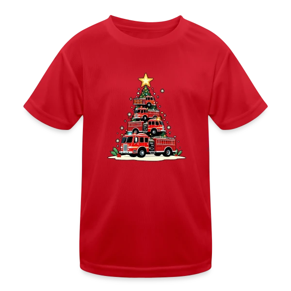Camion de Pompiers Rigolo - Noël Enchanté sur T-shirt sport Enfant