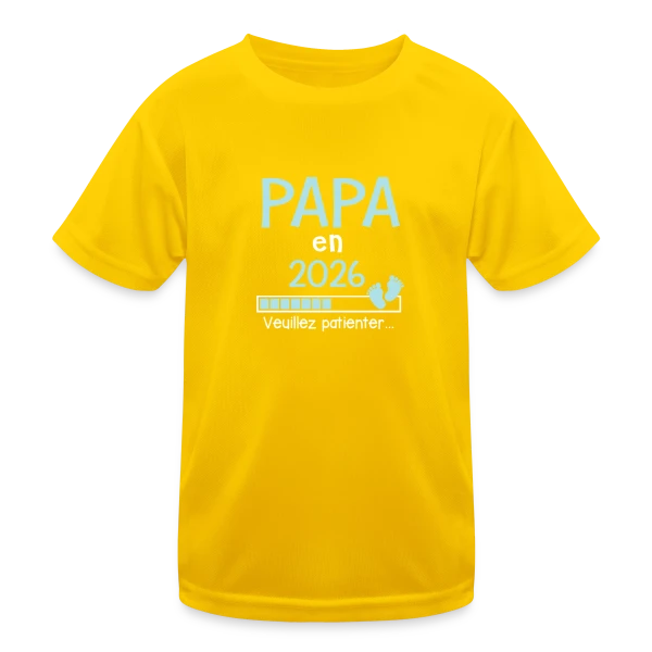 Papa en 2026 : Annonce de Grossesse Humour sur T-shirt sport Enfant
