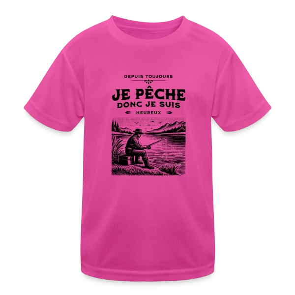 Je Pêche, Je Suis Heureux : T-shirt Éloquent sur T-shirt sport Enfant