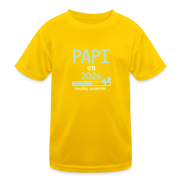 Papi en 2026 : Veuillez Patienter - Humour sur T-shirt sport Enfant