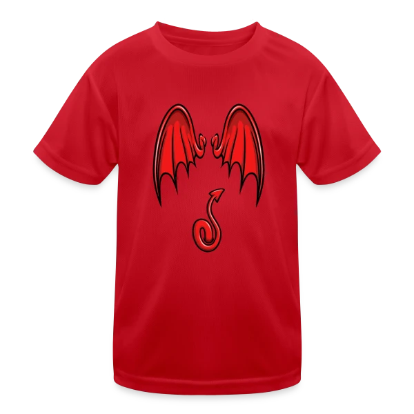 Ailes & Queue de Diable Cartoon sur T-shirt sport Enfant