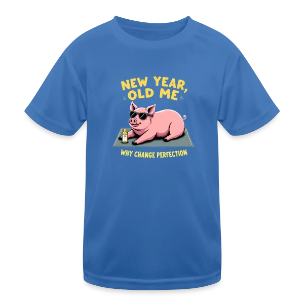 Nouvel An Humoristique - Cochon Détendu sur T-shirt sport Enfant