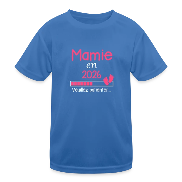 Mamie en 2026 : Annonce de Grossesse Humour sur T-shirt sport Enfant