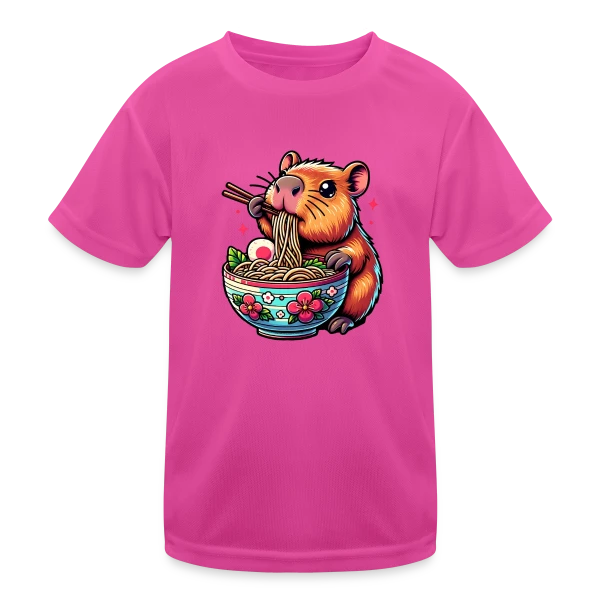 Capybara Mignon Ramen sur T-shirt sport Enfant