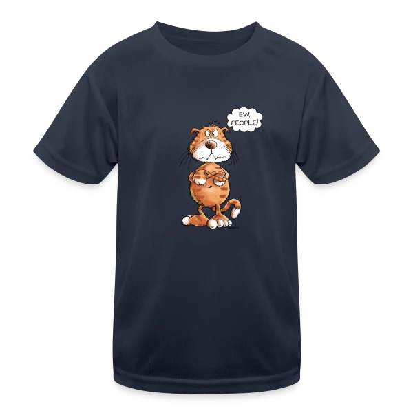 Chat grincheux rouge "Ew People" - Sarcasme félin sur T-shirt sport Enfant