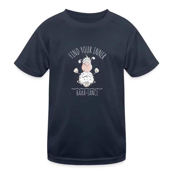 Mouton Yoga 'Baaa-Lance' - L'Équilibre Zen sur T-shirt sport Enfant