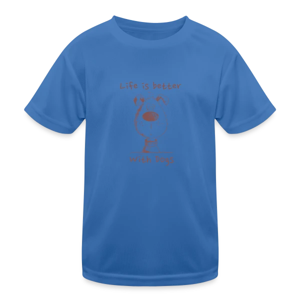 Life Is Better With Dogs - Chien cartoon monochrome sur T-shirt sport Enfant