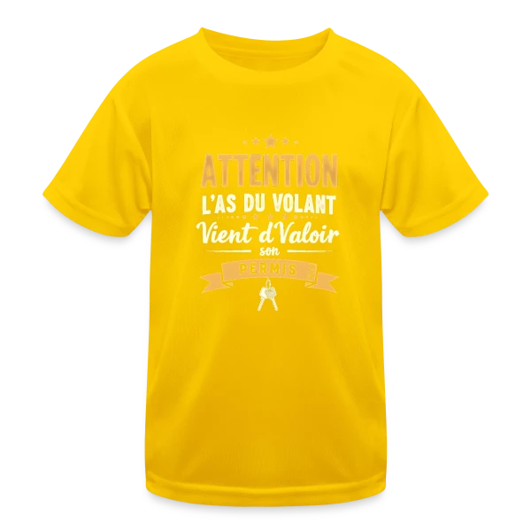 Humour Jeune Conducteur - Mon Permis en Poche sur T-shirt sport Enfant