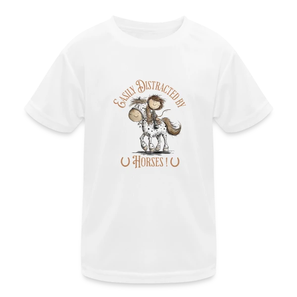 Cheval Cavalier Rigolo sur T-shirt sport Enfant