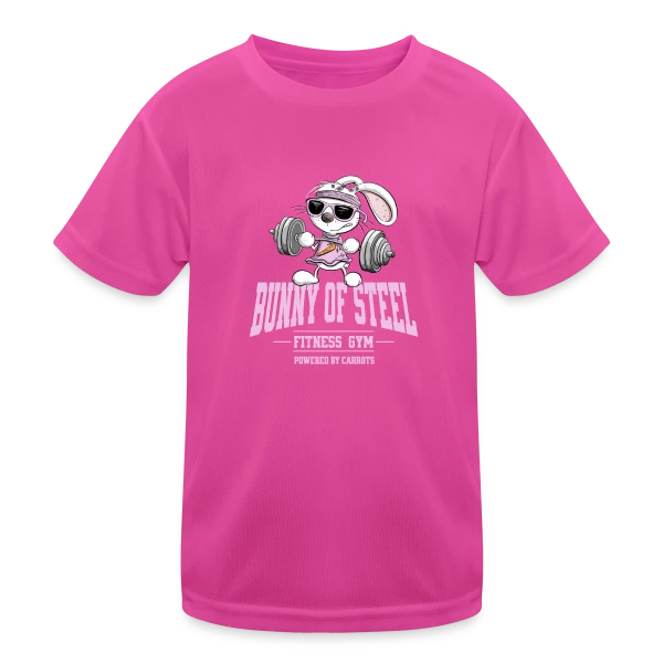 Lapin Fitness - Entraînement 'Powered by Carrots' sur T-shirt sport Enfant