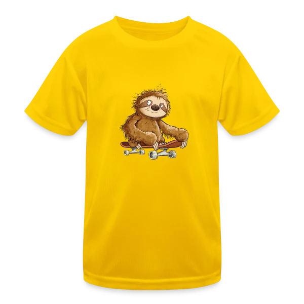 Paresseux Skateboarder Cartoon - Relax et Style sur T-shirt sport Enfant