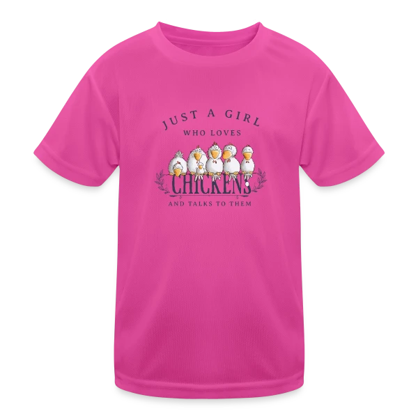 Just A Girl Who Loves Chickens - Folie poulailler sur T-shirt sport Enfant