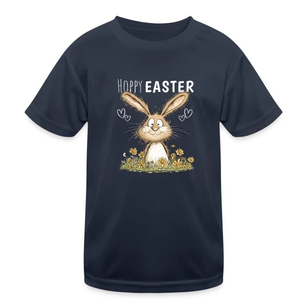 Joyeuses Pâques Lapin Fleuri sur T-shirt sport Enfant