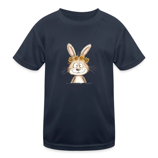 Lapin Rigolo Couronne Fleurs sur T-shirt sport Enfant