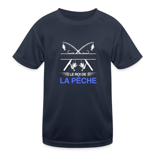 Le Roi de la Pêche - Cadeau Pêcheur Personnalisé sur T-shirt sport Enfant
