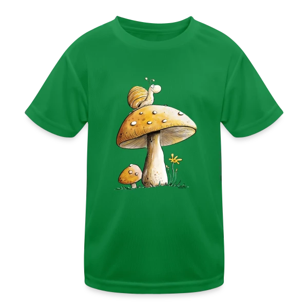 Escargot Rêveur sur Champignon sur T-shirt sport Enfant