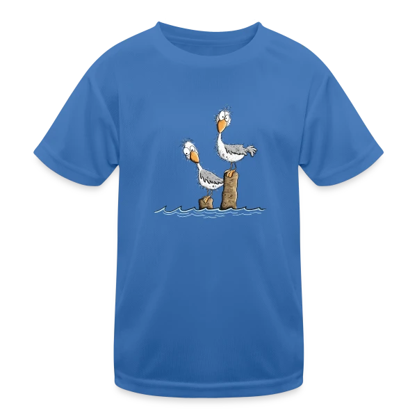Mouettes drôles et mer du Nord sur T-shirt sport Enfant