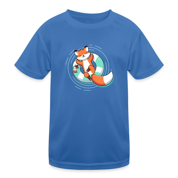 Renard Chill' en Bouée Tropicale sur T-shirt sport Enfant
