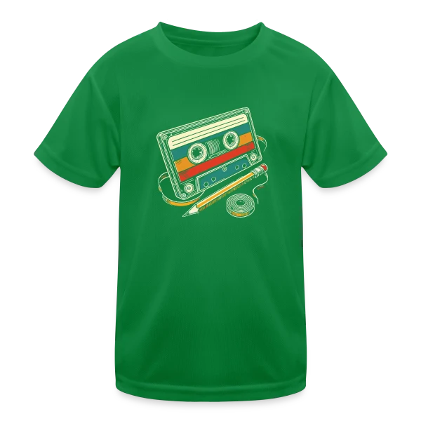Cassette Rétro Crayon sur T-shirt sport Enfant