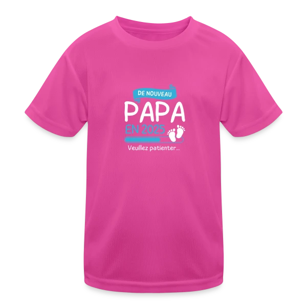 'De Nouveau Papa en 2025' ? Annonce de Grossesse Originale sur T-shirt sport Enfant