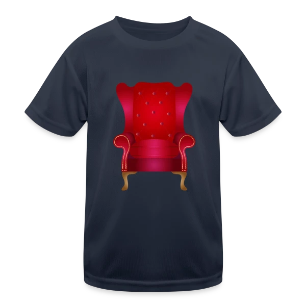 Fauteuil Vintage Rouge: Élégance Chaleureuse sur T-shirt sport Enfant