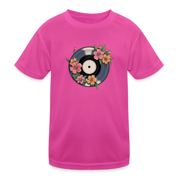 Vinyle Fleuri Rétro Artistique sur T-shirt sport Enfant