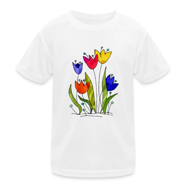 Bouquet de Fleurs sur T-shirt sport Enfant