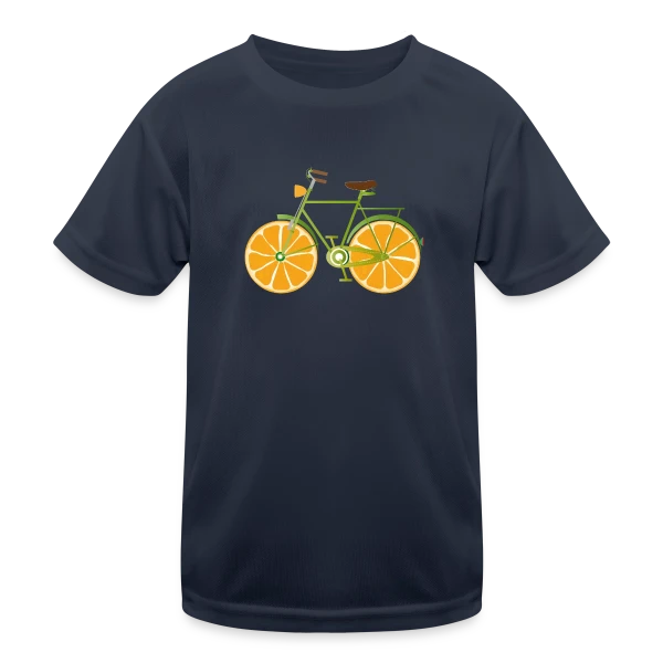 Vélo Fruitix : L'Original Fun aux Roues Oranges sur T-shirt sport Enfant