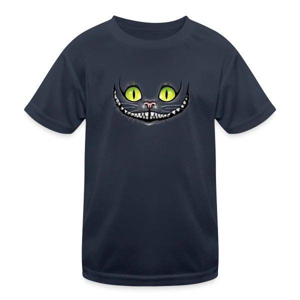 Chat Noir Sourit dans le Noir sur T-shirt sport Enfant