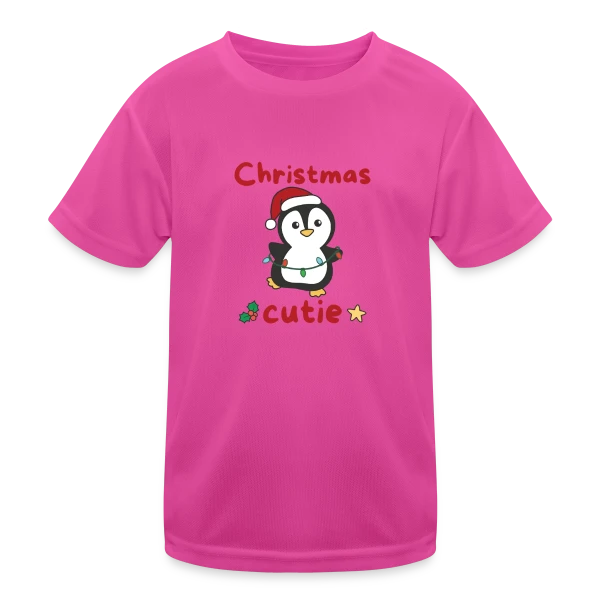 Pingouin Mignon Lumières Noël sur T-shirt sport Enfant