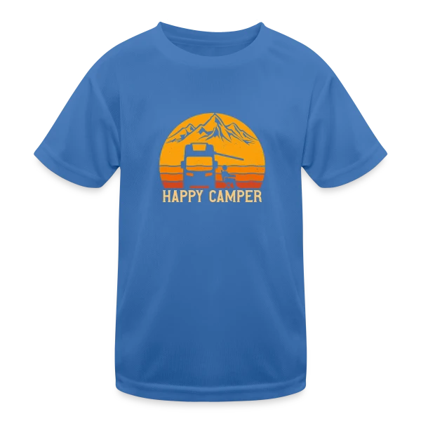 Campeur Heureux Rétro Design sur T-shirt sport Enfant