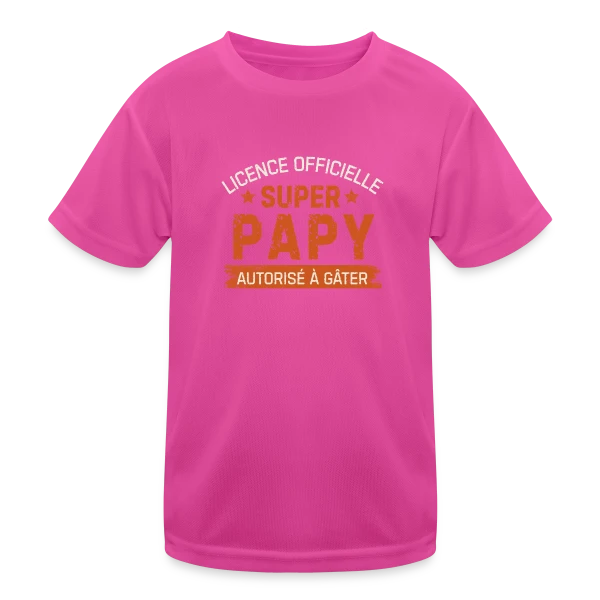 'Licence Papy Officielle' – Humour Grand-Père sur T-shirt sport Enfant