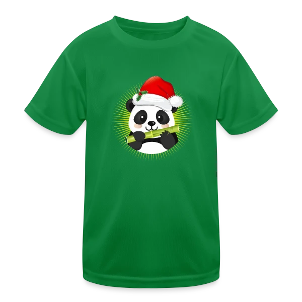 Panda Festif de Noël sur T-shirt sport Enfant