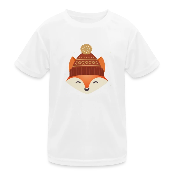 Renard Urbain au Bonnet Stylé sur T-shirt sport Enfant