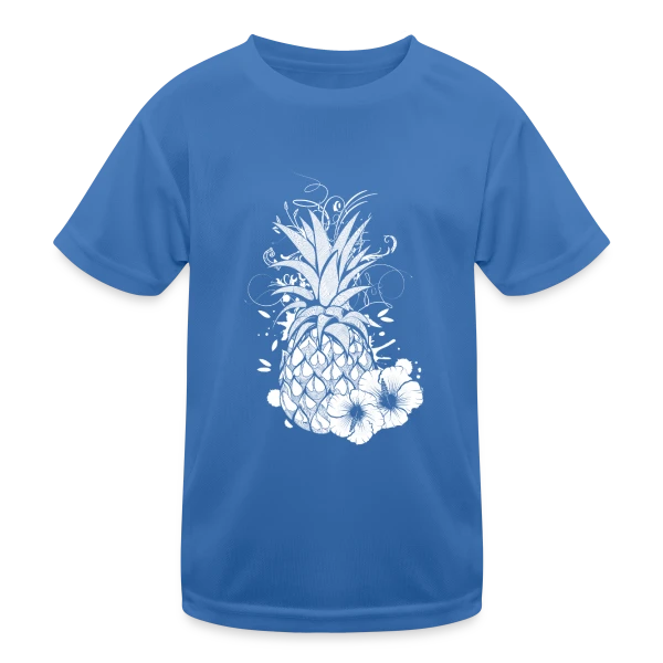Ananas Tropical Blanc Stylisé sur T-shirt sport Enfant