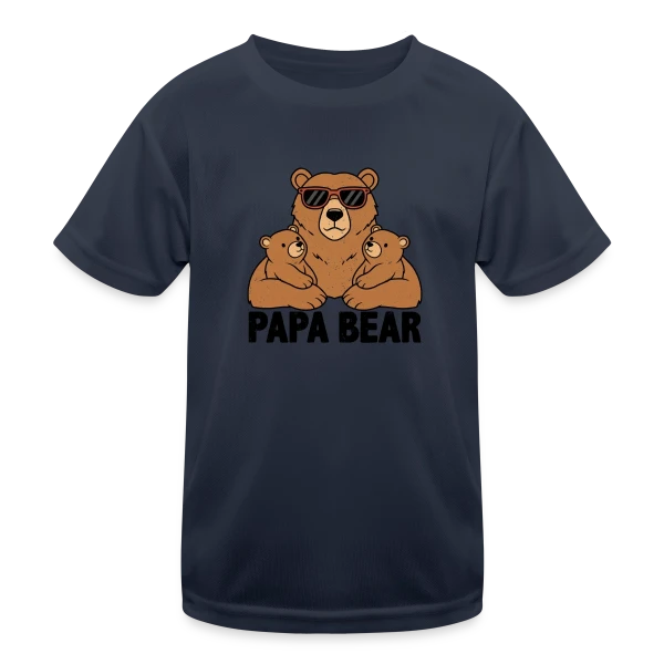 'Papa Bear' - Force et Tendresse Familiale sur T-shirt sport Enfant