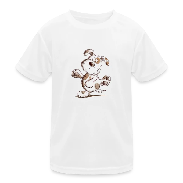 Chien Danseur Joyeux sur T-shirt sport Enfant