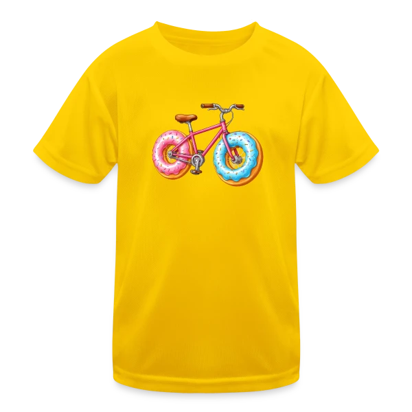 Cycliste Gourmand : Donut & Vélo Humoristique sur T-shirt sport Enfant