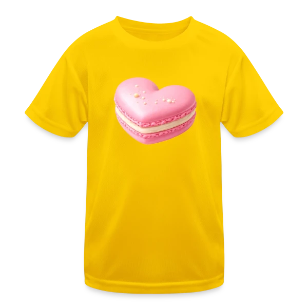 Macaron Cœur - Déclaration Gourmande sur T-shirt sport Enfant