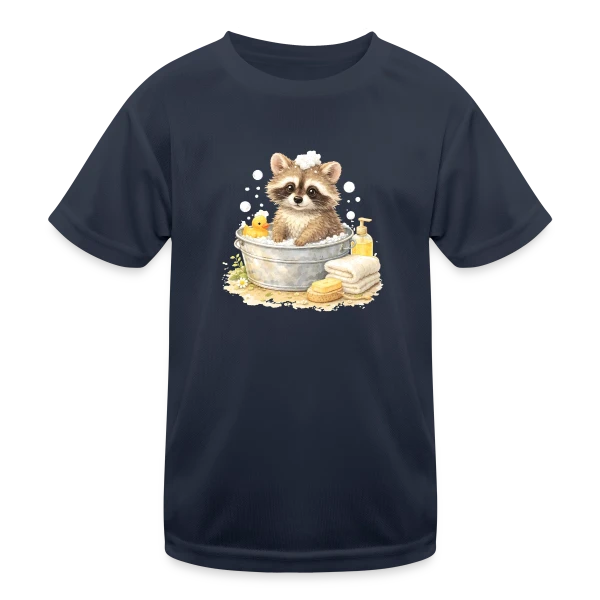 Bébé Raton Laveur dans le Bain sur T-shirt sport Enfant
