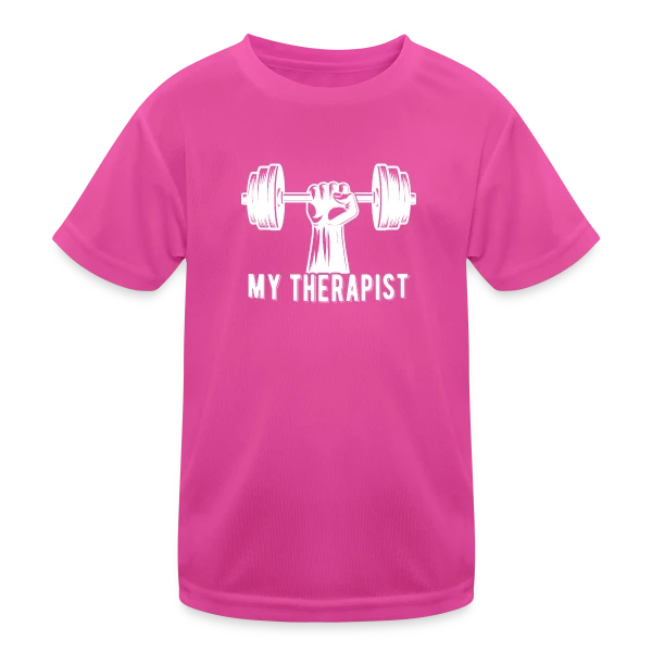 Ma Thérapeute : La Barre (de Musculation) ! Humour Sportif sur T-shirt sport Enfant