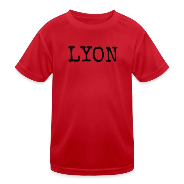 Lyon Texte Grunge sur T-shirt sport Enfant