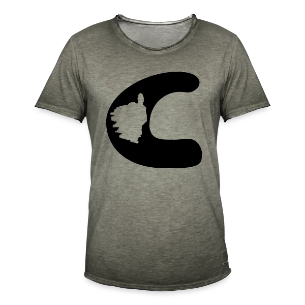Lettre C Carte Corse sur T-shirt vintage Homme