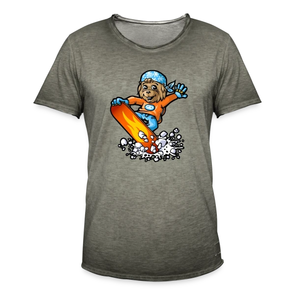 Marmotte Snowboard Fun sur T-shirt vintage Homme