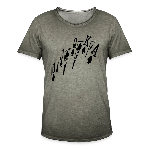 Poker Royale Flush sur T-shirt vintage Homme