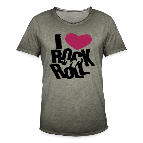 J'aime le Rock'n'Roll sur T-shirt vintage Homme